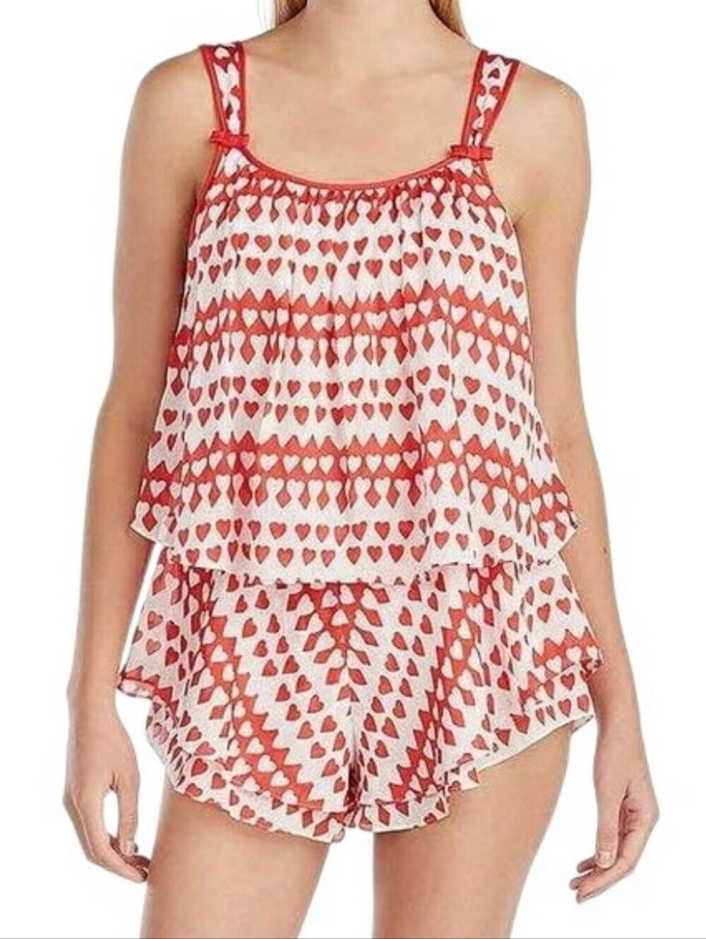 Kate Spade Dream a Little Dream Heart Print Sleep Romper Extra Small